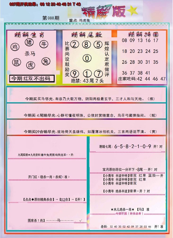 2025088期精解版