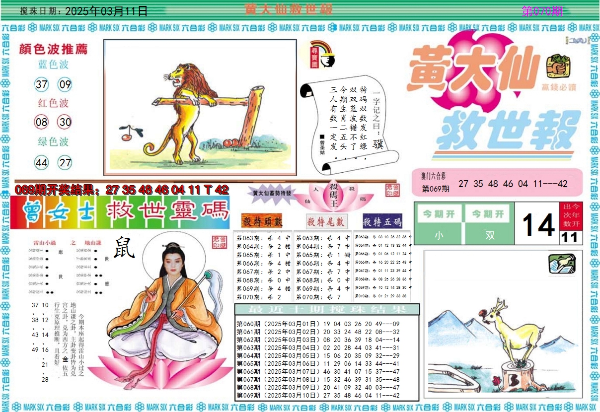 2025070期黄大仙救世A