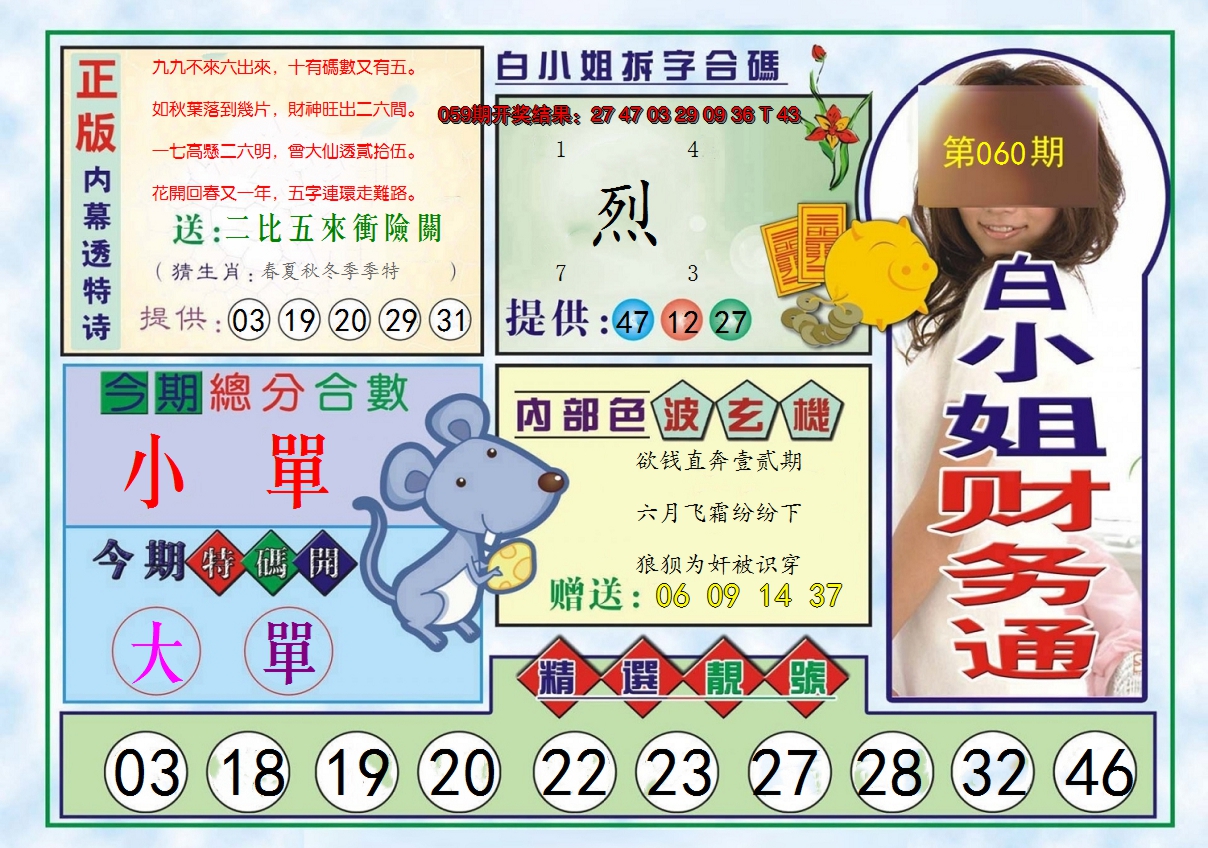 2025060期白小姐财务通