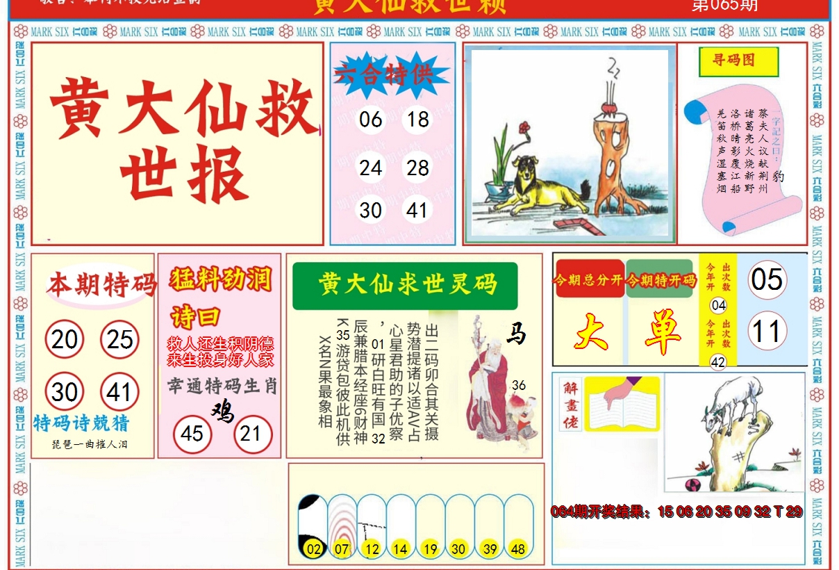 2025065期新黄大仙救世A