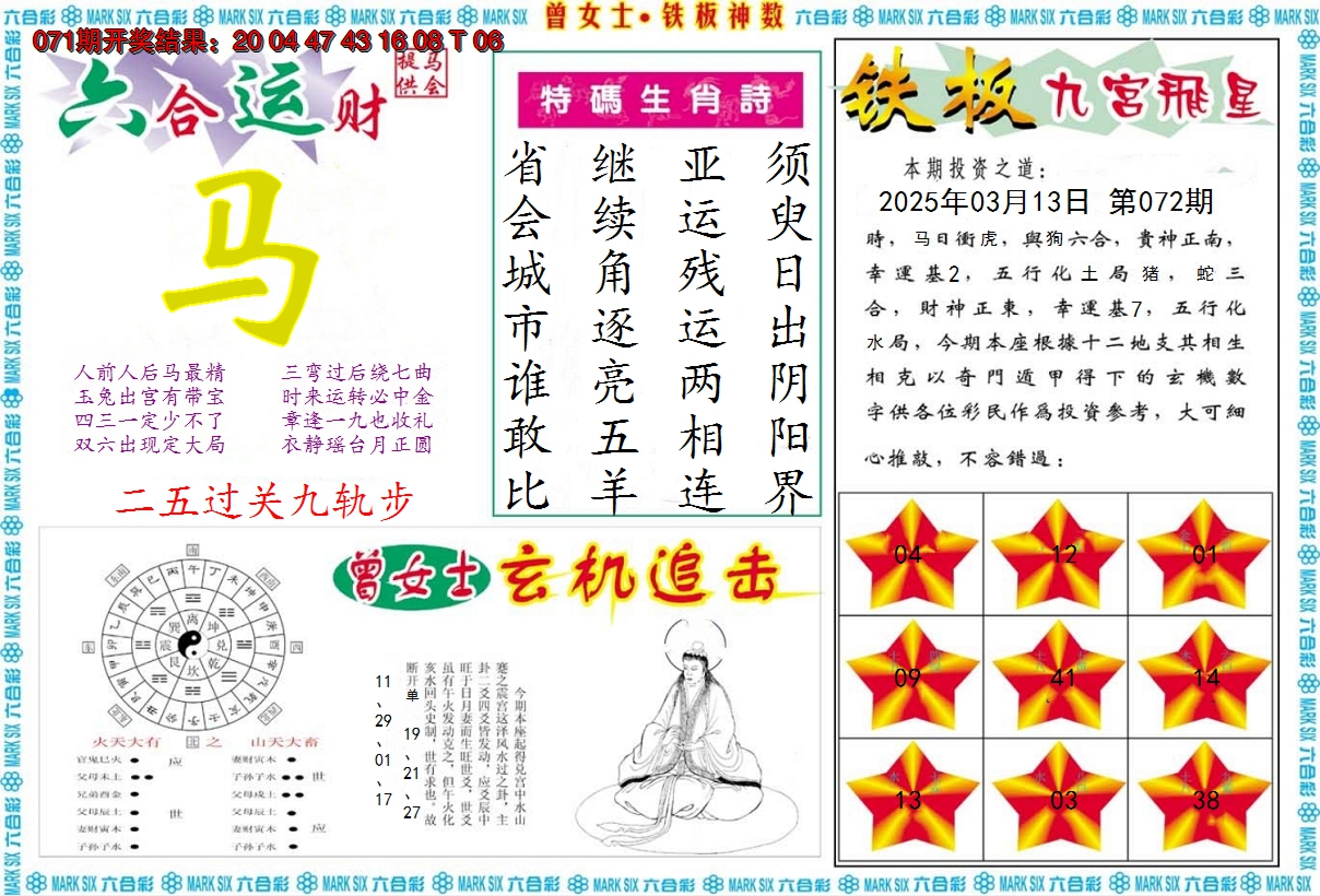 2025072期曾女士铁板神数B