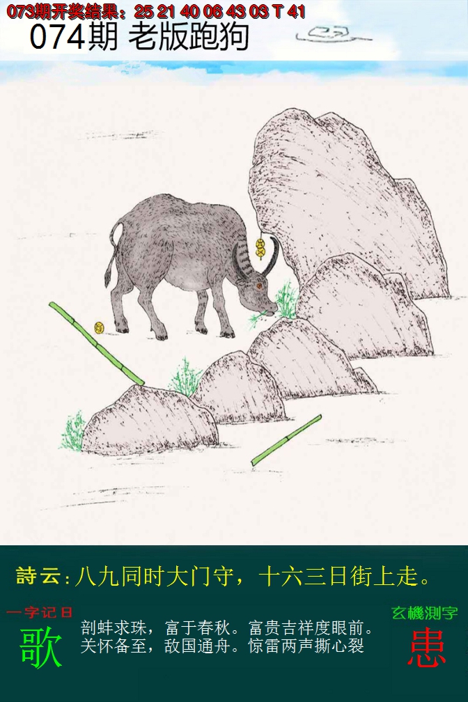2025074期老版跑狗