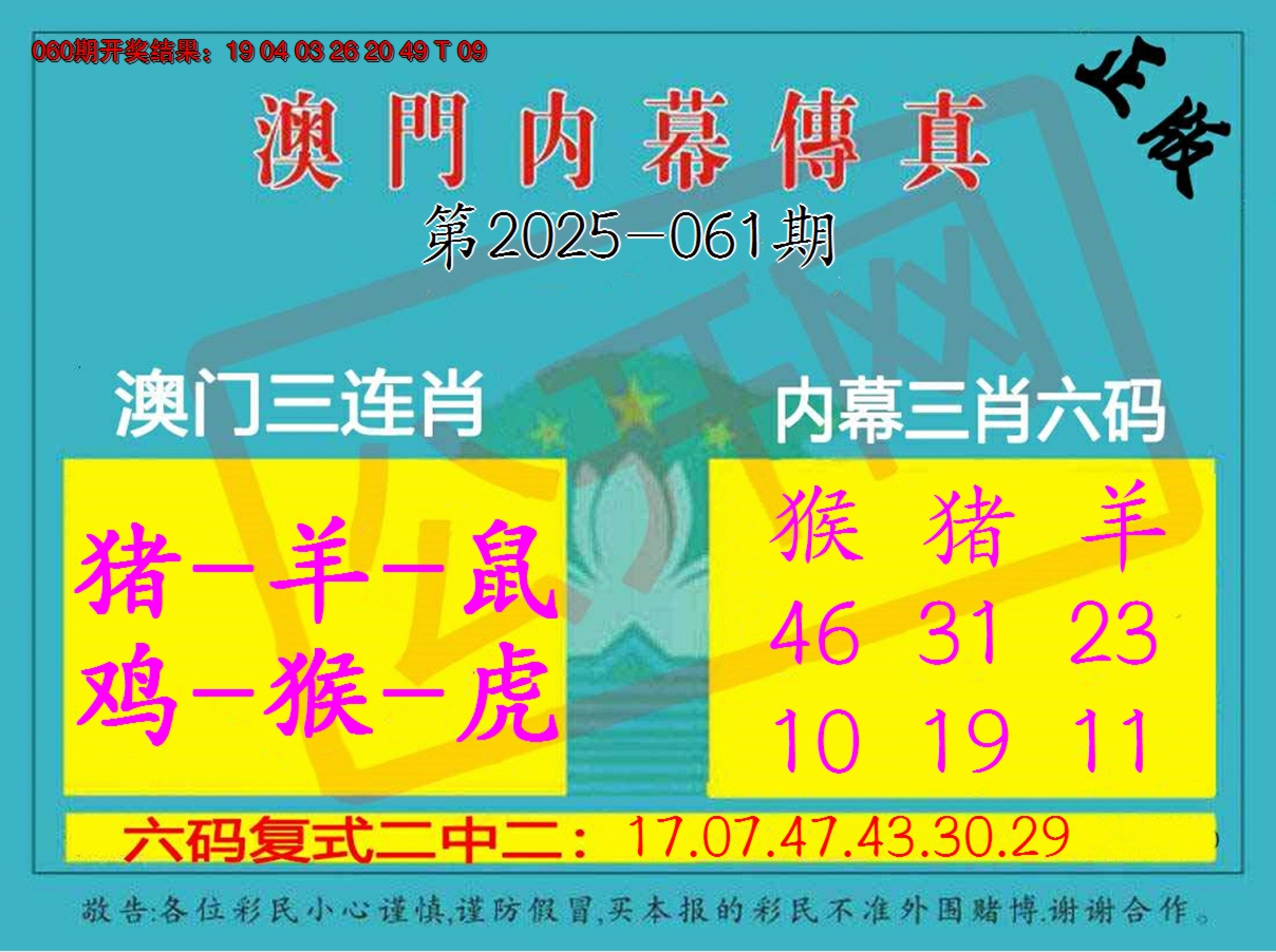 2025061期内幕传真三肖版