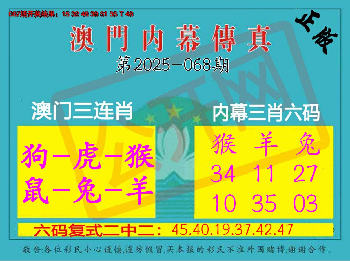 2025068期内幕传真三肖版