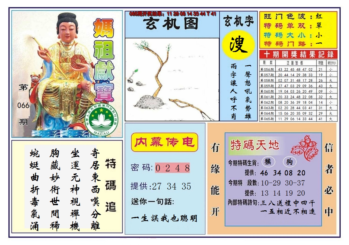 2025066期马祖献宝