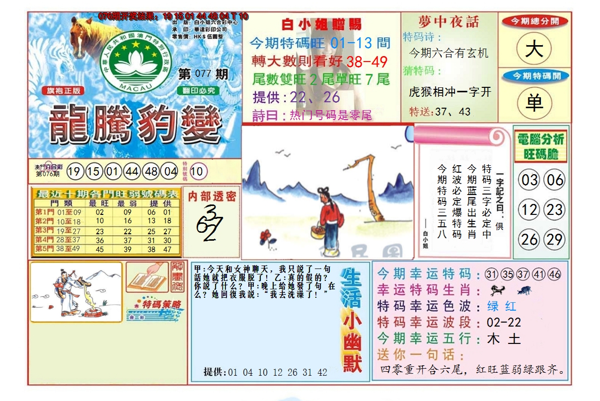 2025077期龙腾豹变
