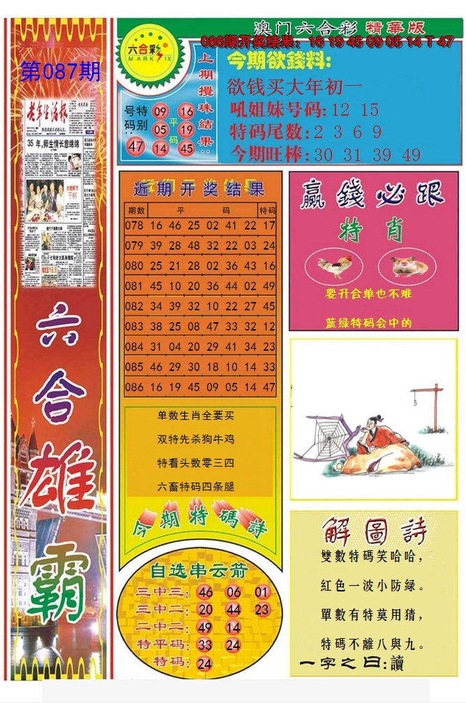 2025087期六合雄霸