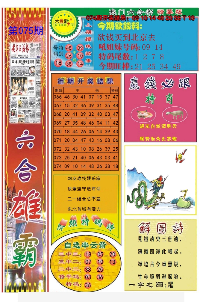 2025075期六合雄霸