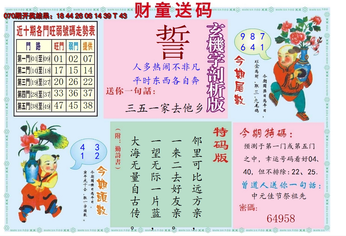 2025071期财童送宝B