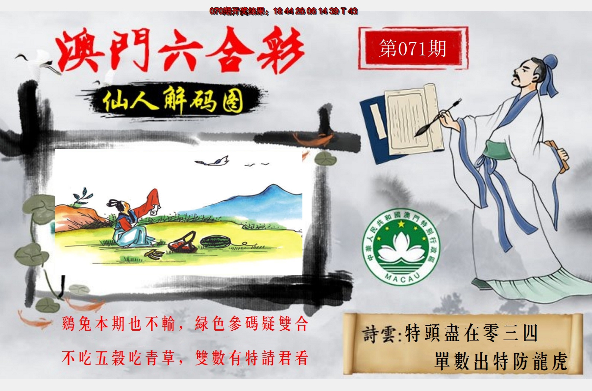 2025071期仙人解码图