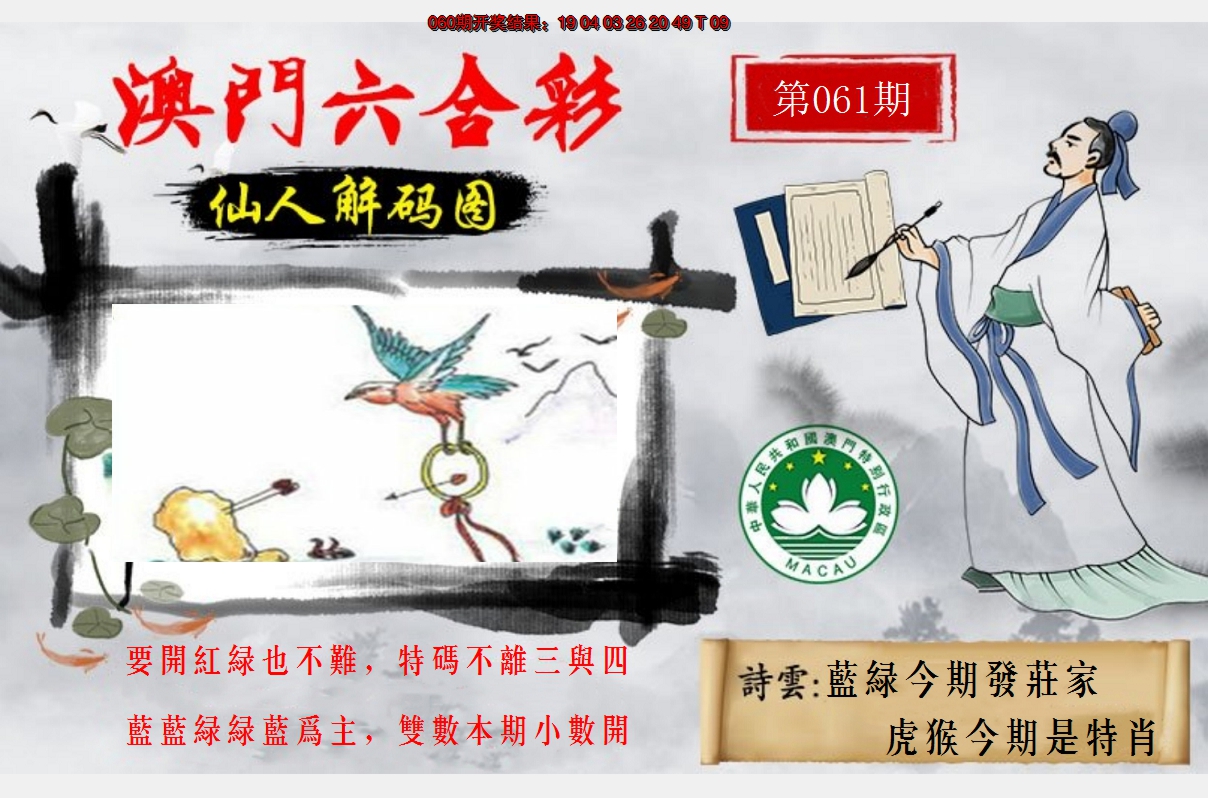 2025061期仙人解码图