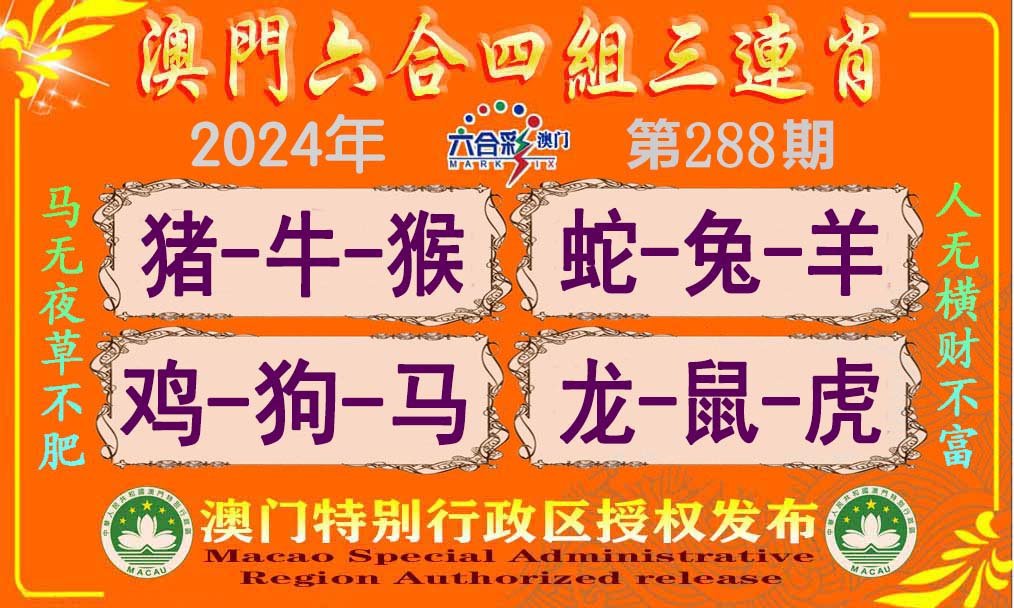 2024288期六合四组三连肖
