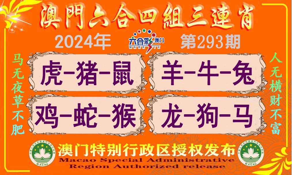 2024293期六合四组三连肖