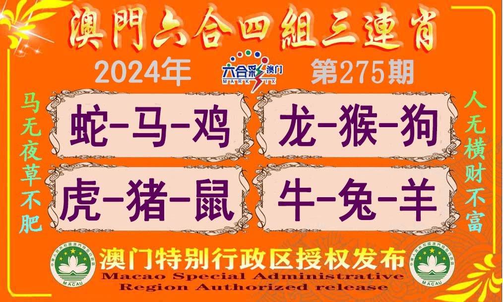 2024275期六合四组三连肖