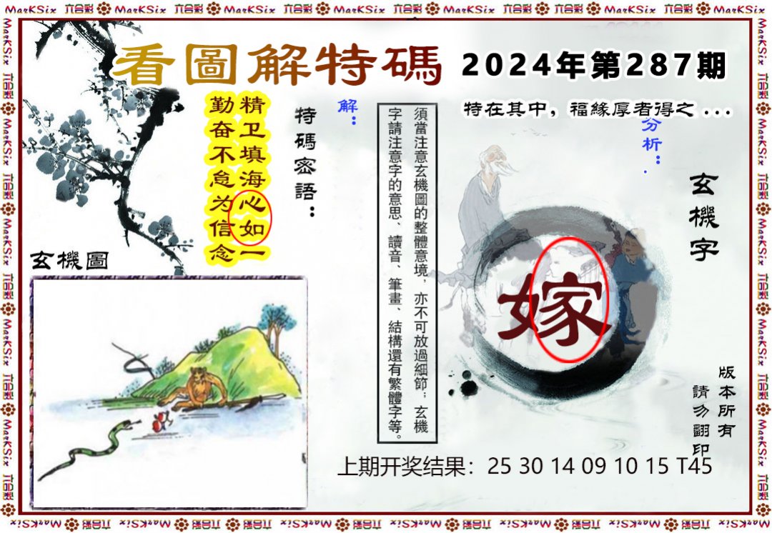 2024287期看图解特码