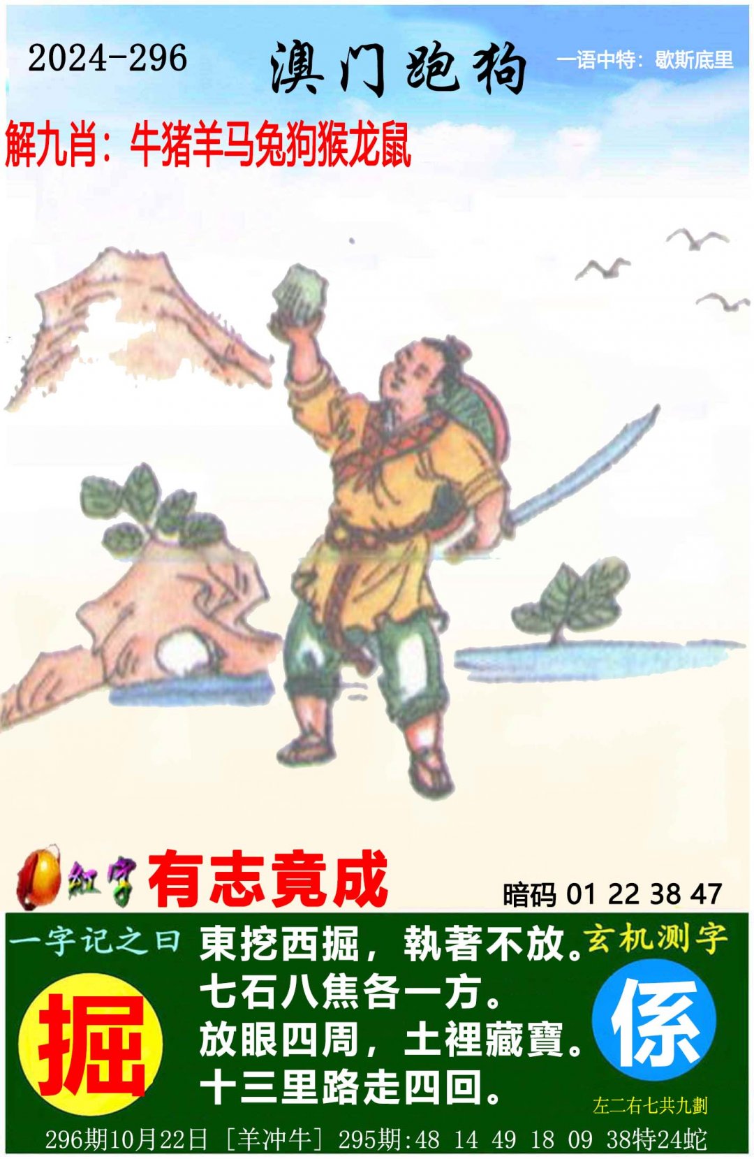 2024296期澳门跑狗图