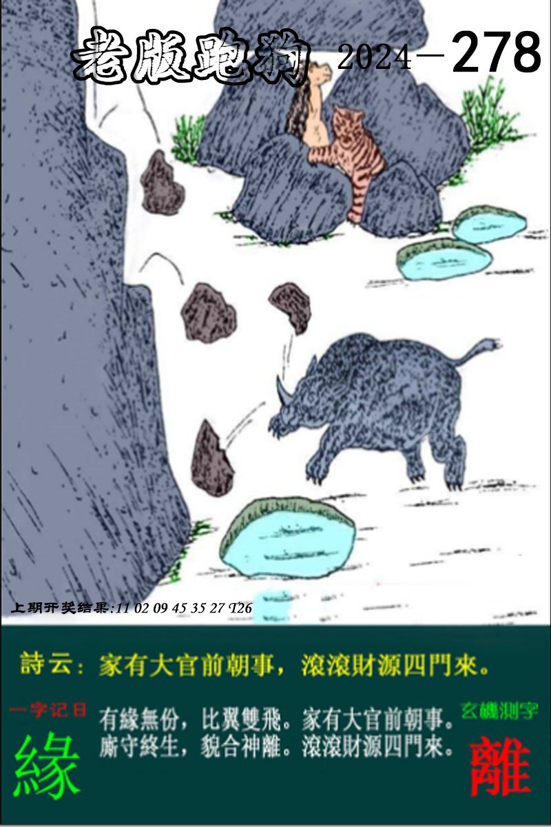 2024278期老版跑狗图