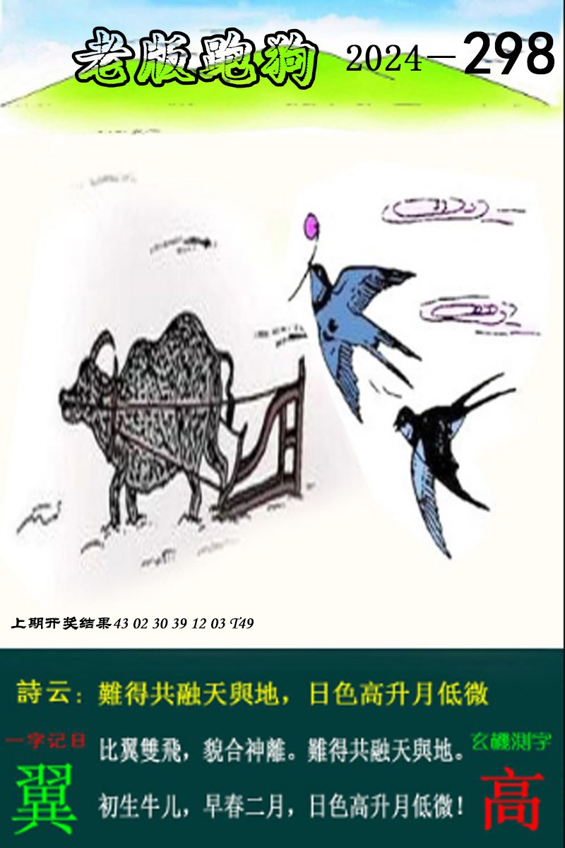 2024298期老版跑狗图