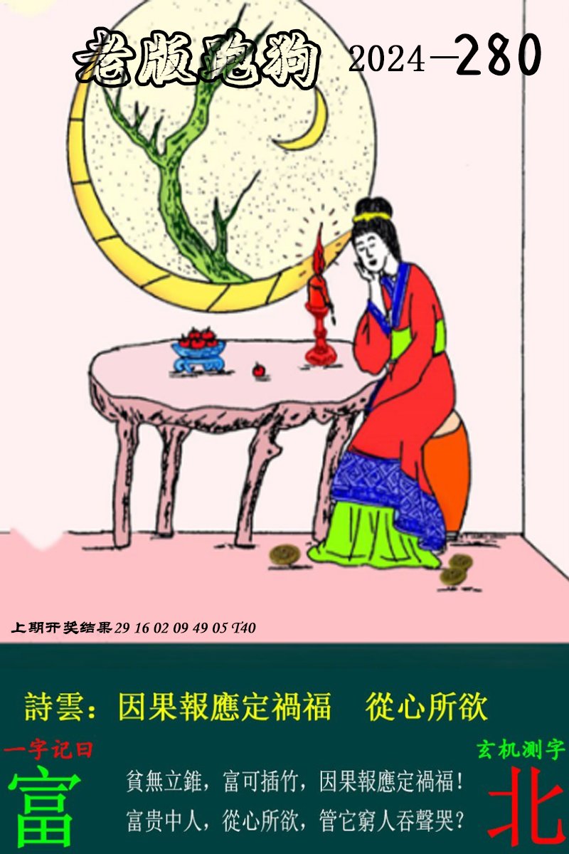 2024280期老版跑狗图