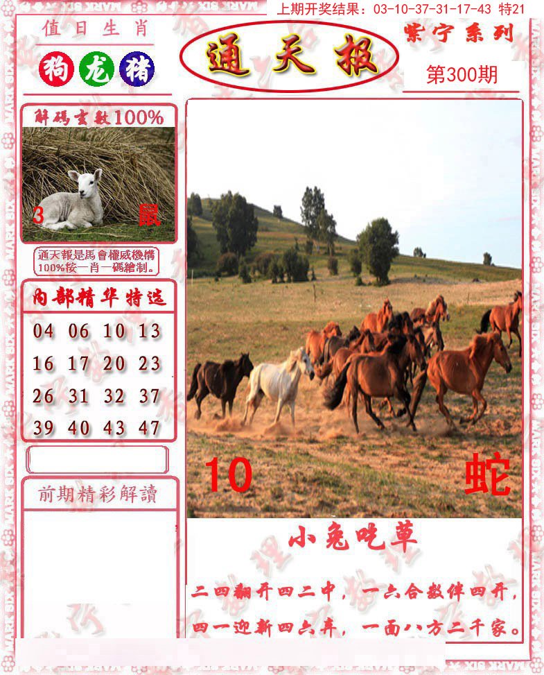 2024300期救通报