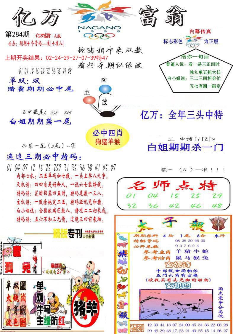 2024284期亿万富翁A