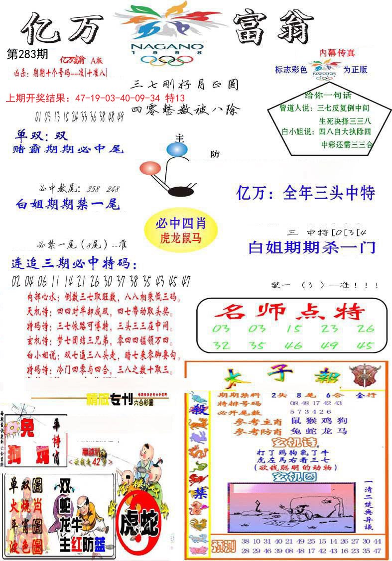 2024283期亿万富翁A