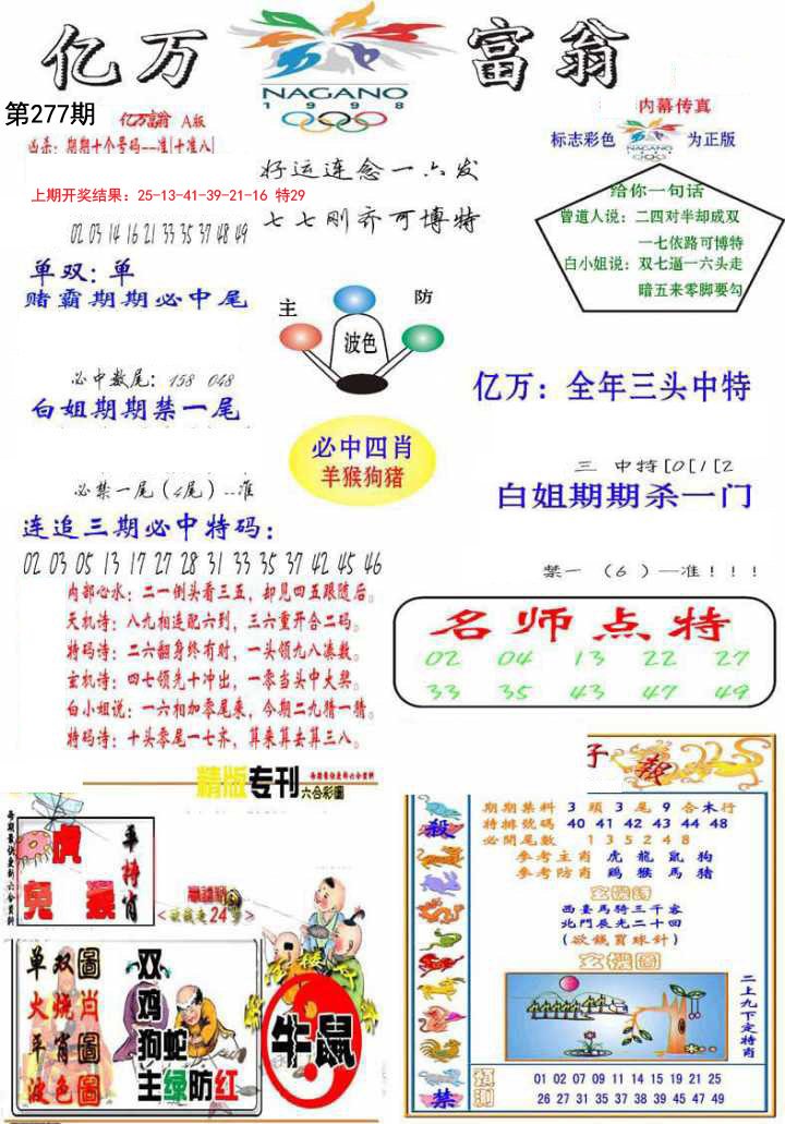 2024277期亿万富翁A