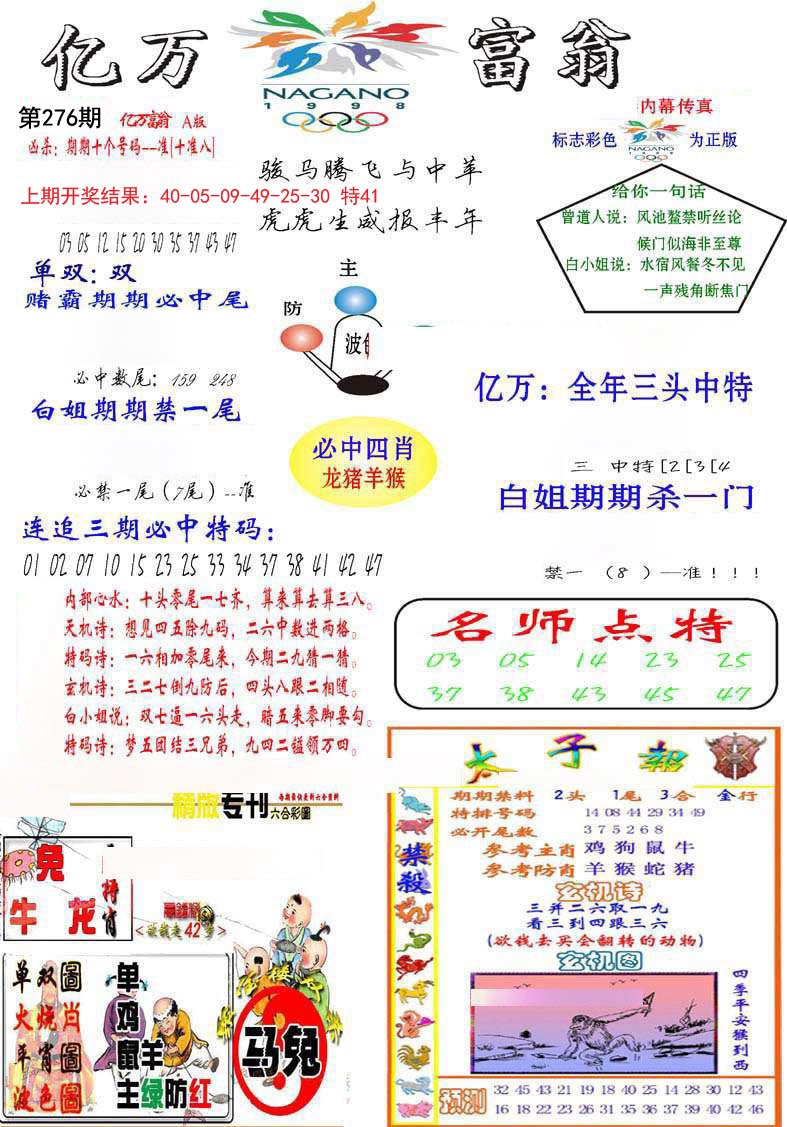 2024276期亿万富翁A