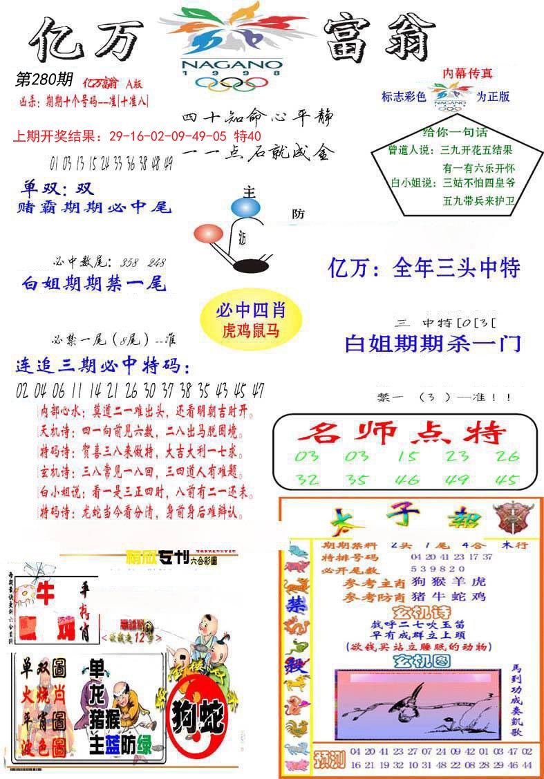 2024280期亿万富翁A