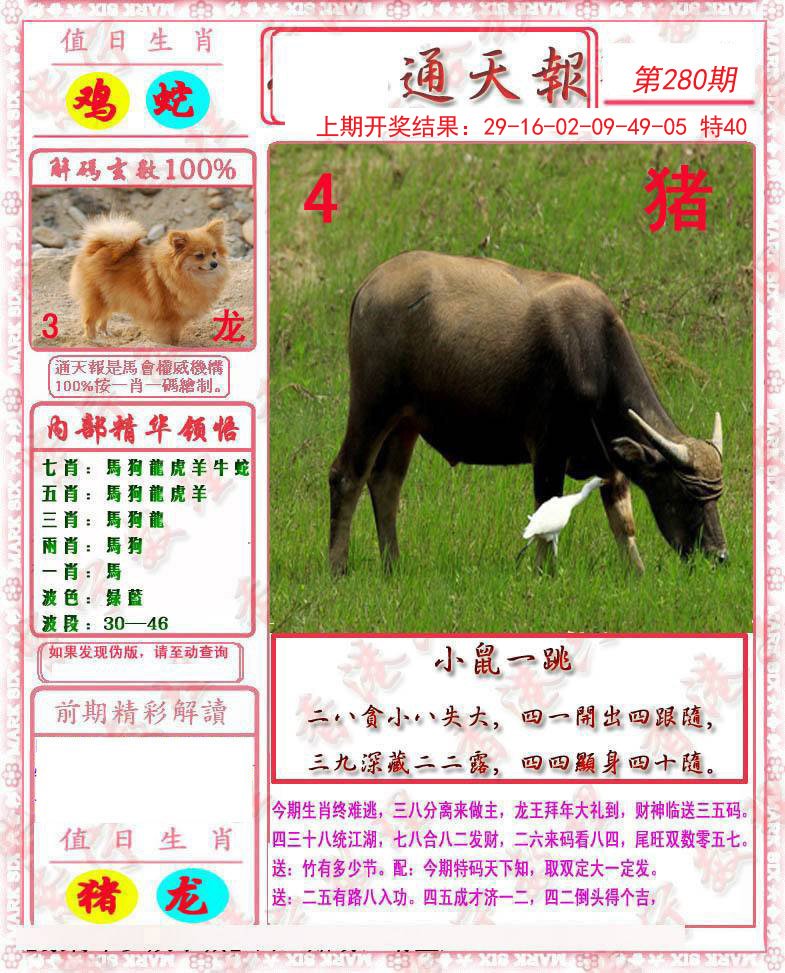 2024280期马经通天报