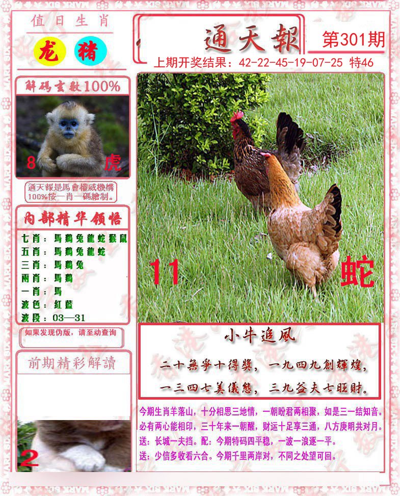 2024301期马经通天报