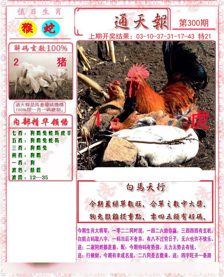2024300期马经通天报