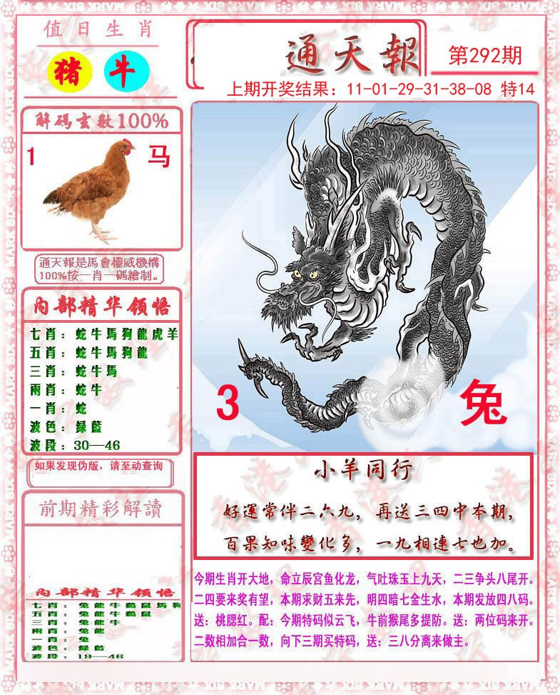 2024292期马经通天报