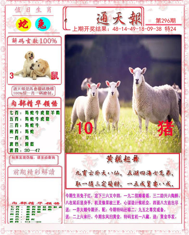 2024296期马经通天报