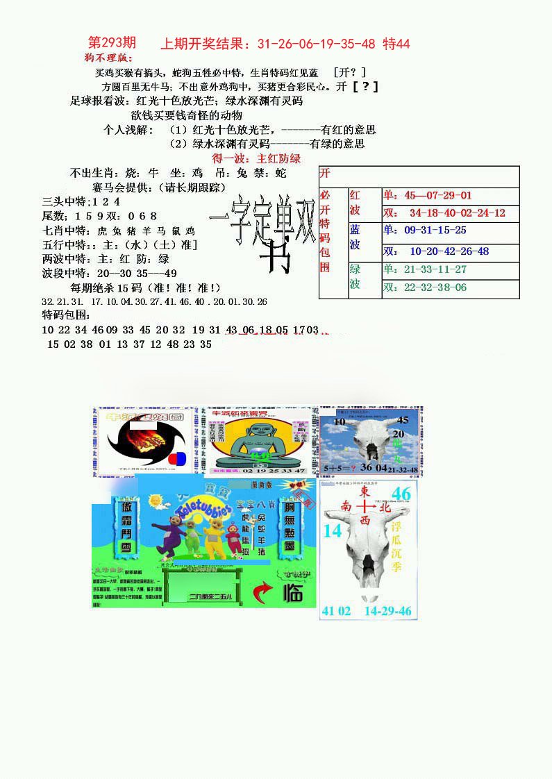 2024293期狗不理特码报