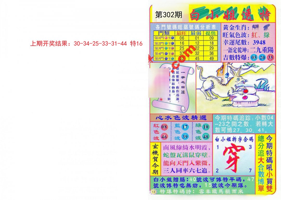 2024302期白小姐透特
