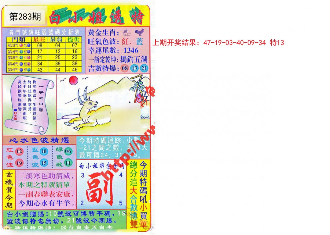 2024283期白小姐透特