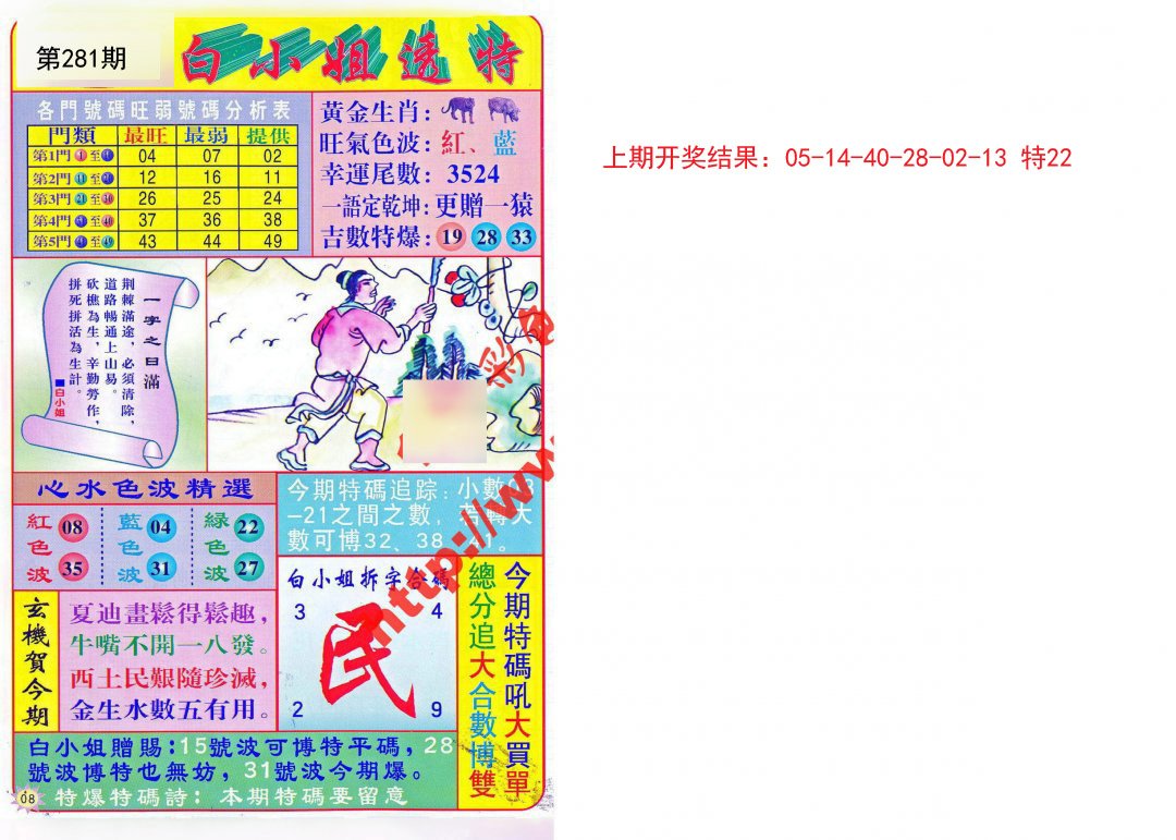 2024281期白小姐透特