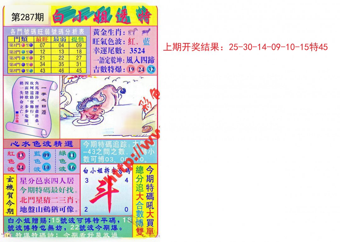 2024287期白小姐透特