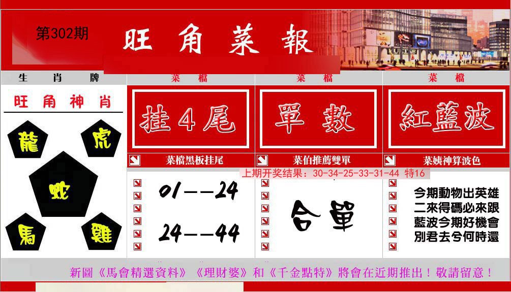 2024302期旺角菜报