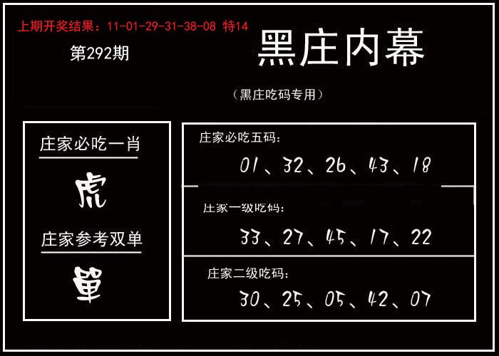 2024292期黑庄内幕