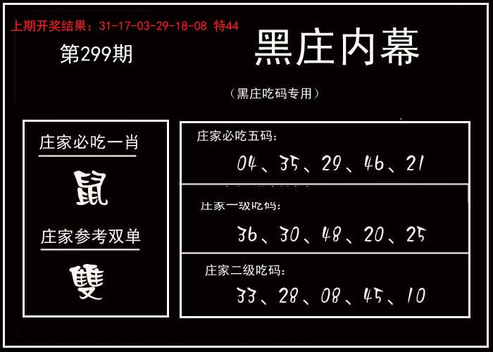 2024299期黑庄内幕