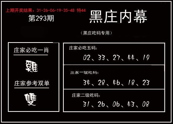 2024293期黑庄内幕