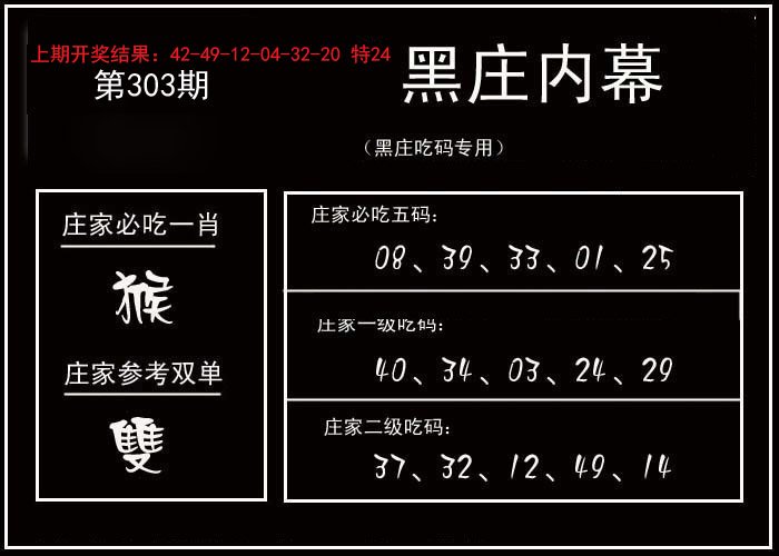 2024303期黑庄内幕