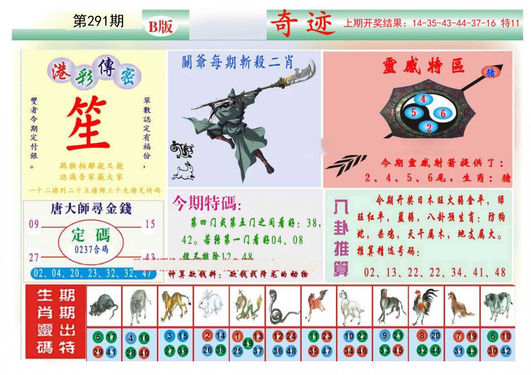 2024291期九龍奇迹B(推荐)