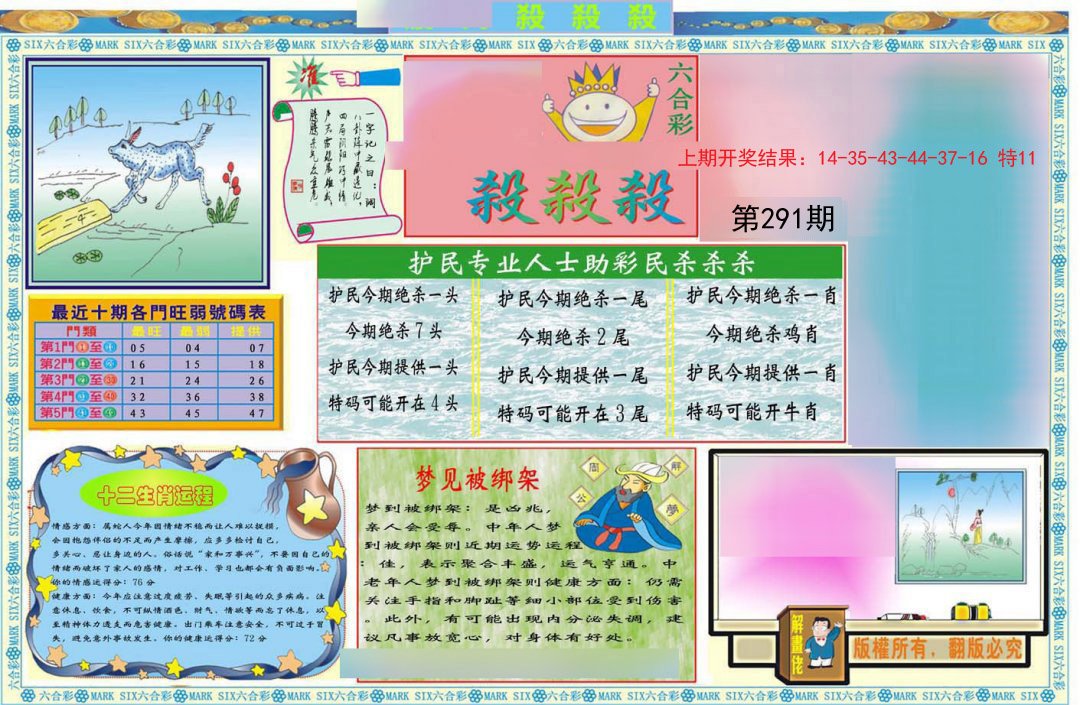 2024291期九龍杀杀杀A(推荐)