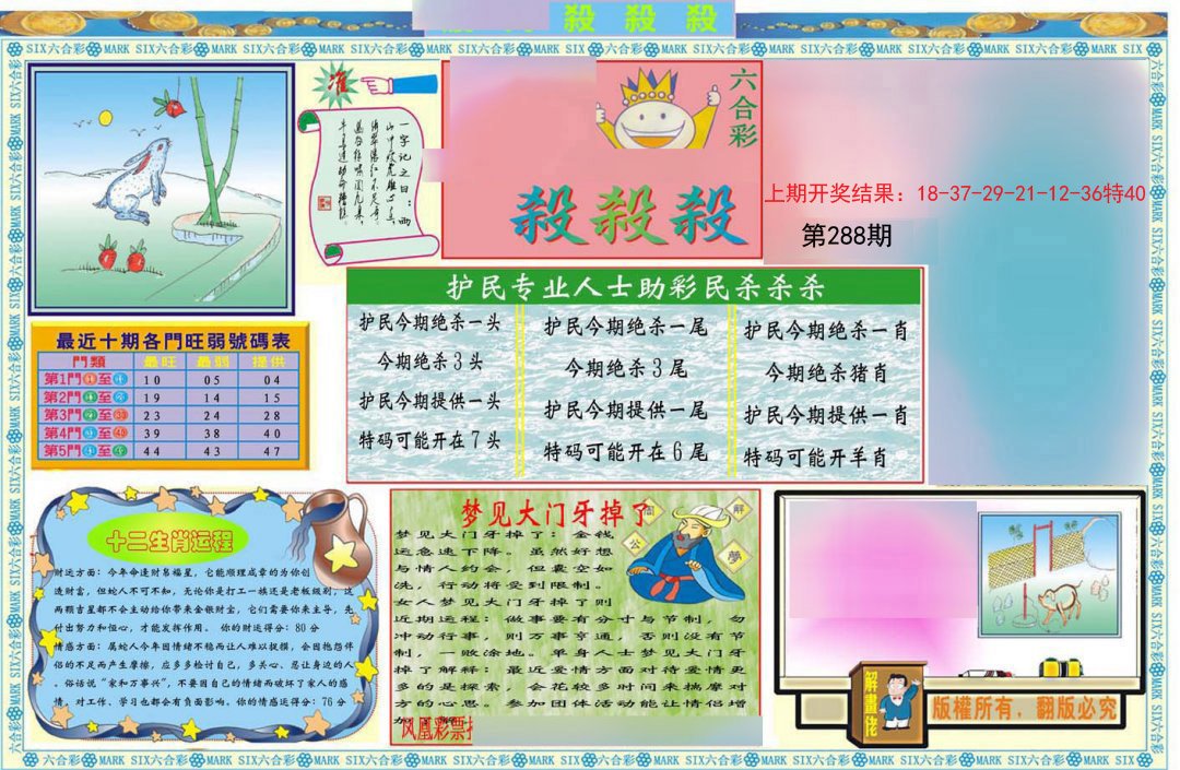 2024288期九龍杀杀杀A(推荐)