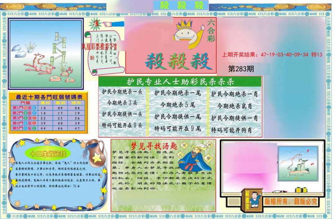 2024283期九龍杀杀杀A(推荐)