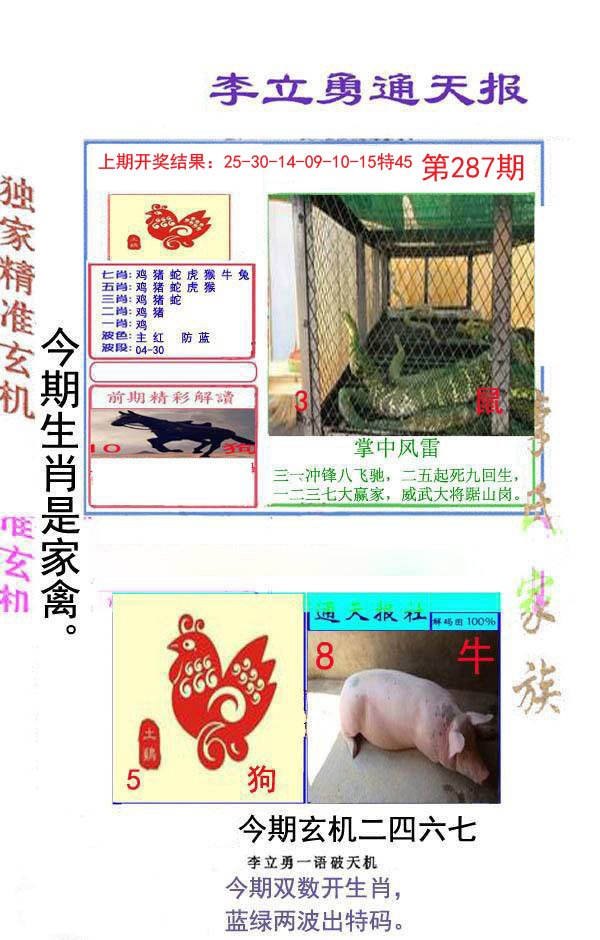 2024287期李立勇通天报
