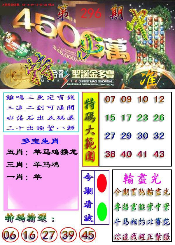2024296期特必中